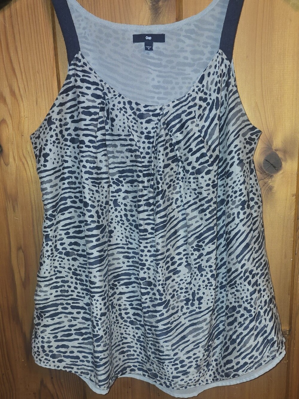 GAP Blue and Gray Animal Print Tank Top